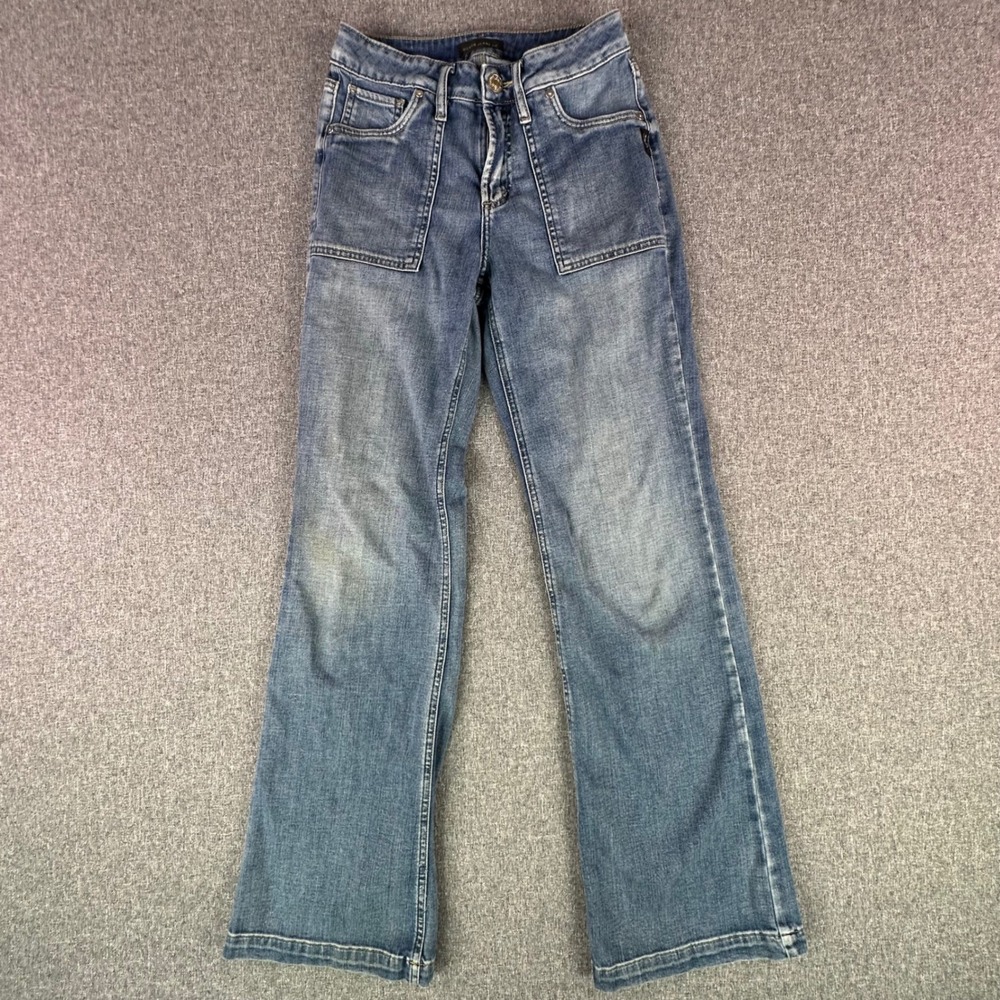 Silver Jeans Co. Jeans Womens 26 Avery Trouser Blue Patch Pocket Stretch Denim